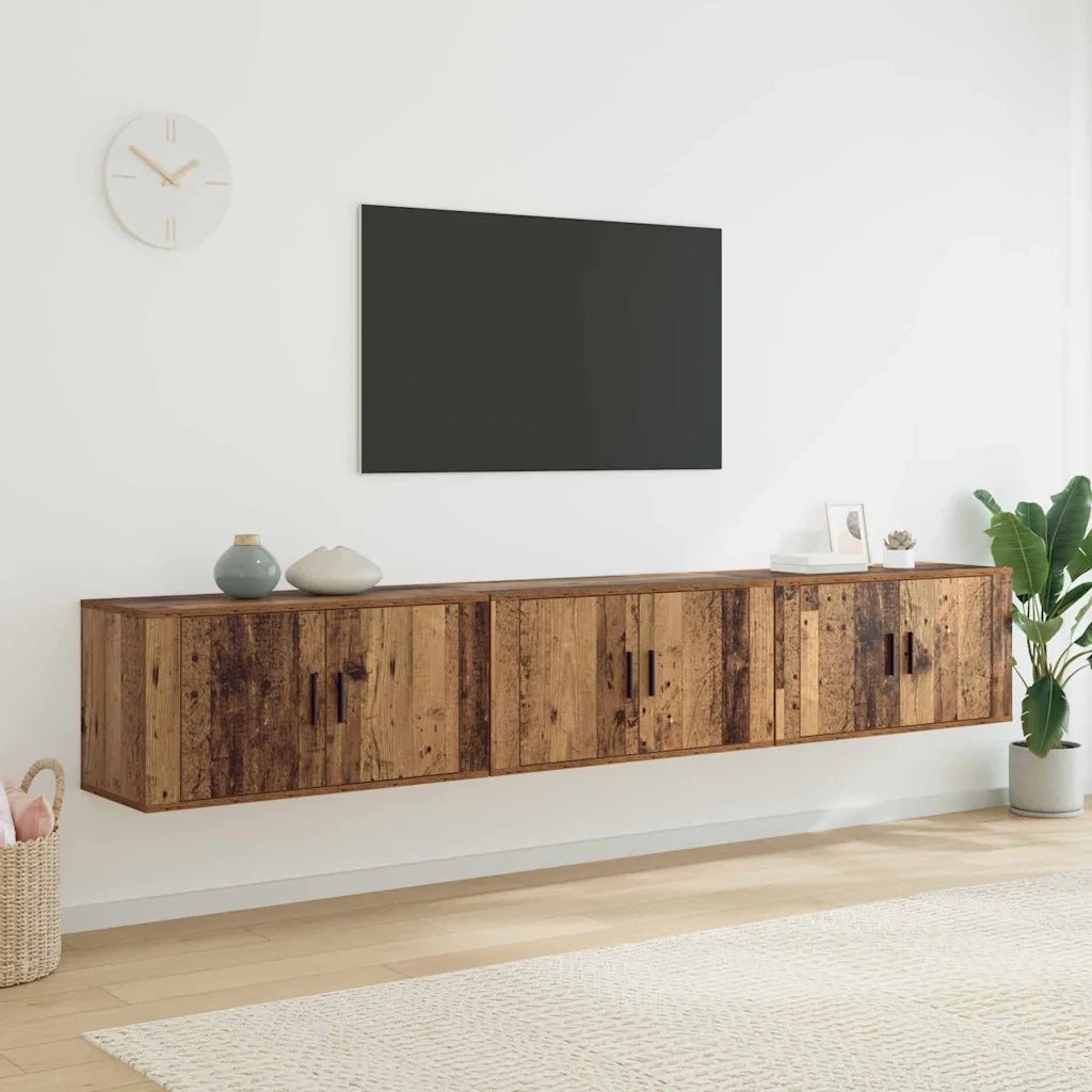 Set Mobile TV da Parete 3 pcs Legno vecchio 80 x 34,5 x 40 cm 3415565
