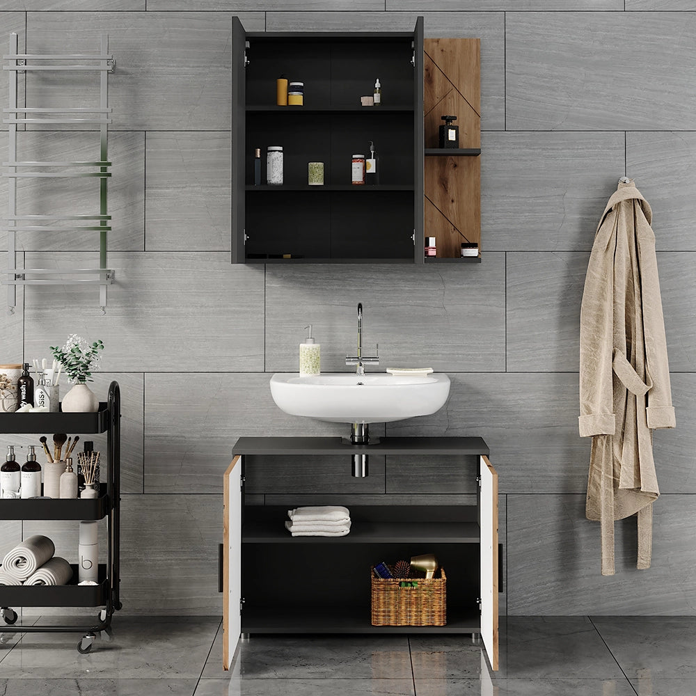 Vicco Mobile lavabo Antracite/Artisan 2 parti