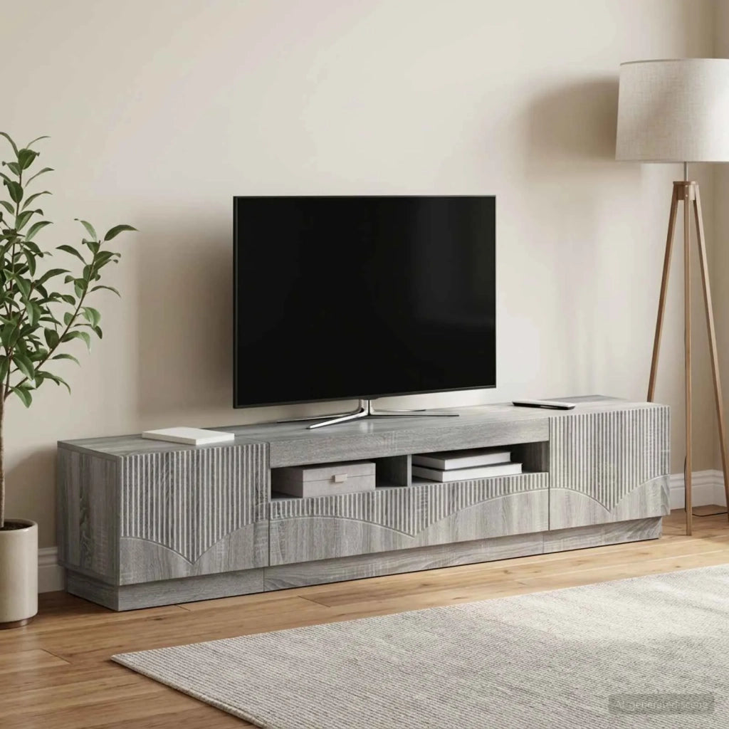 Mobile TV LED a 5 pezzi Sonoma grigio Legno ingegnerizzato 3416847