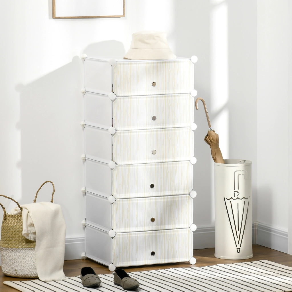 Armadio per scarpe modulare ¨C zephmum ¨C 6 cubi plastica bianco 49x36.5x108