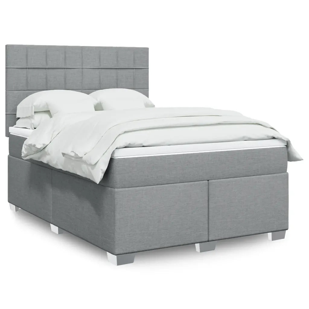 Giroletto a Molle con Materasso Grigio Chiaro 140x200cm Tessuto 3290511