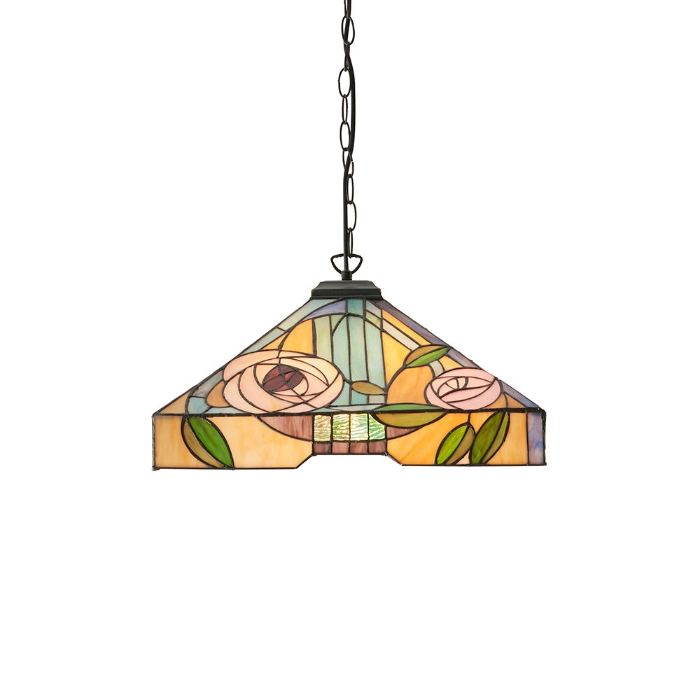 Lampada a sospensione in vetro Tiffany WILLOW rose 3xE27