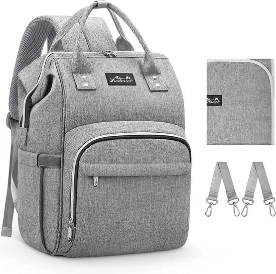 Borsa di viaggio per bambini, sacchetto di trasporto, borsa per bambino, impermeabile in Oxford, grande capacità, borsa multifunzionale per uscire con un cuscino di copertura per bambini e due cinture per passeggino