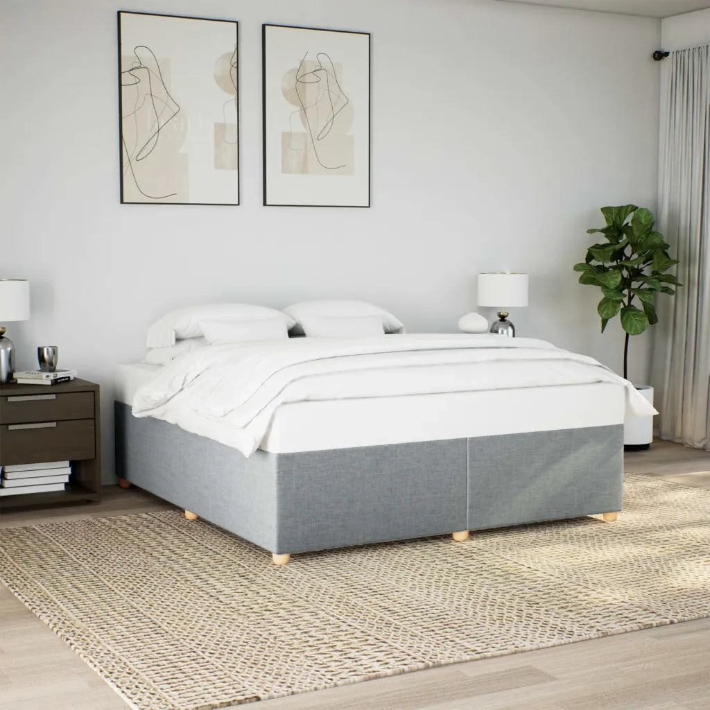 Letto matrimoniale | Letto per adulti | Giroletto senza Materasso Grigio Chiaro 200x200 cm Tessuto