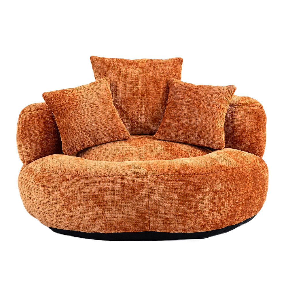 Chaise longue - Xylo - gaming chenille arancione con 3 cuscini