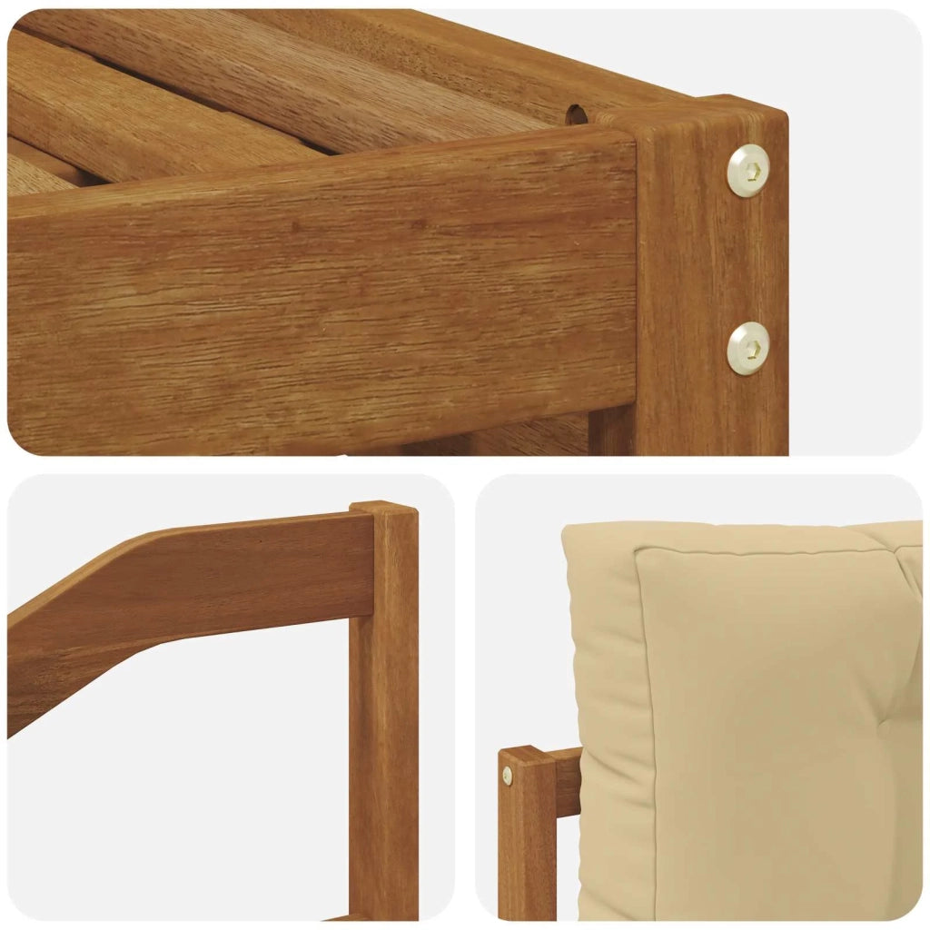 Set di divani da esterno con cuscino 6 pcs Naturale e Beige 3373358