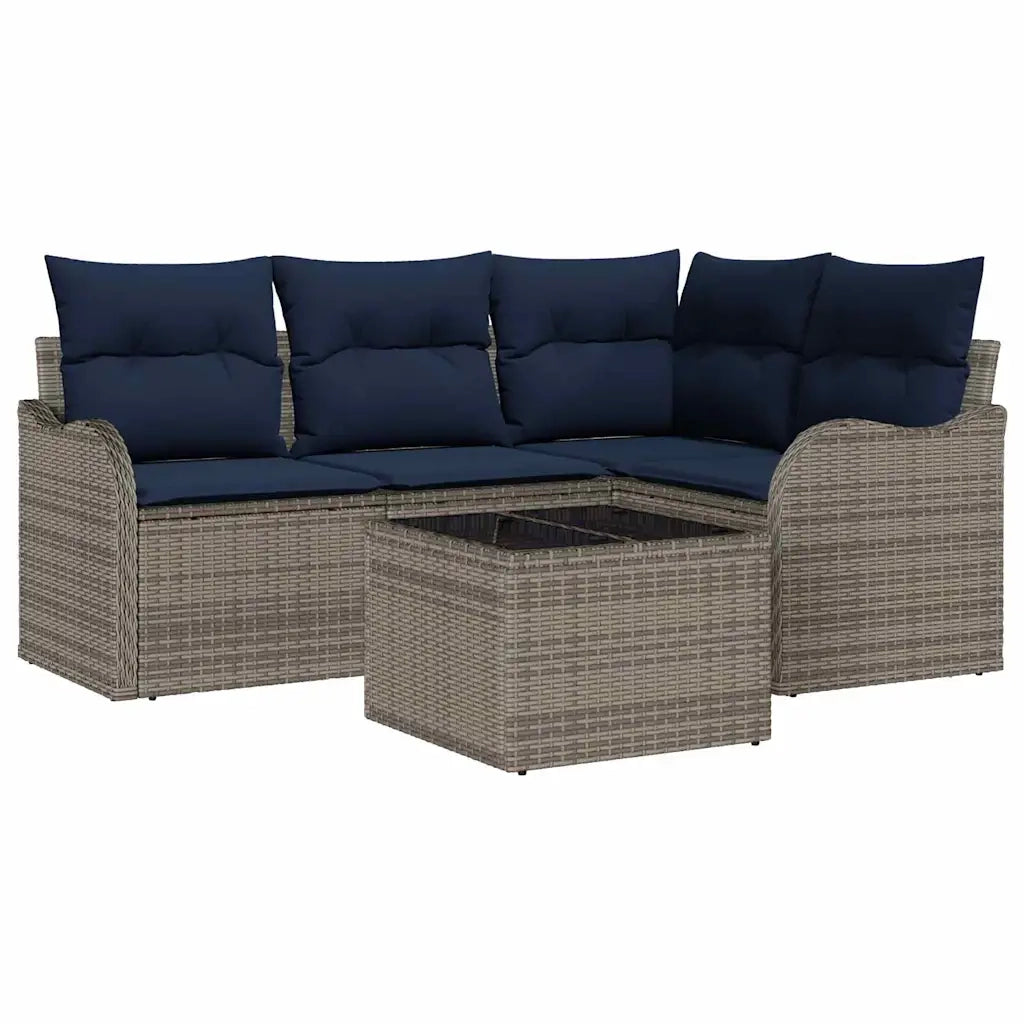 Set Divano da Giardino Grigio polyrattan 3345695