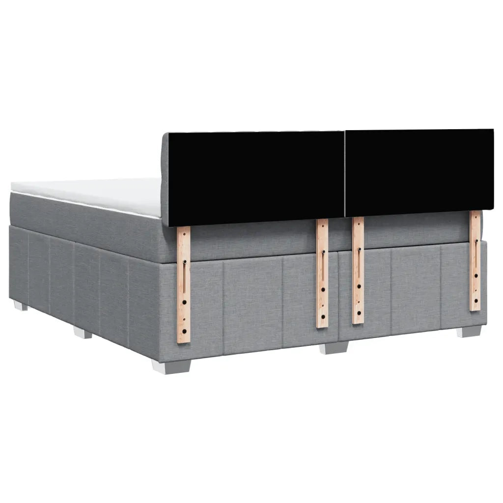 Giroletto a Molle con Materasso Grigio Chiaro180x200 cm Tessuto