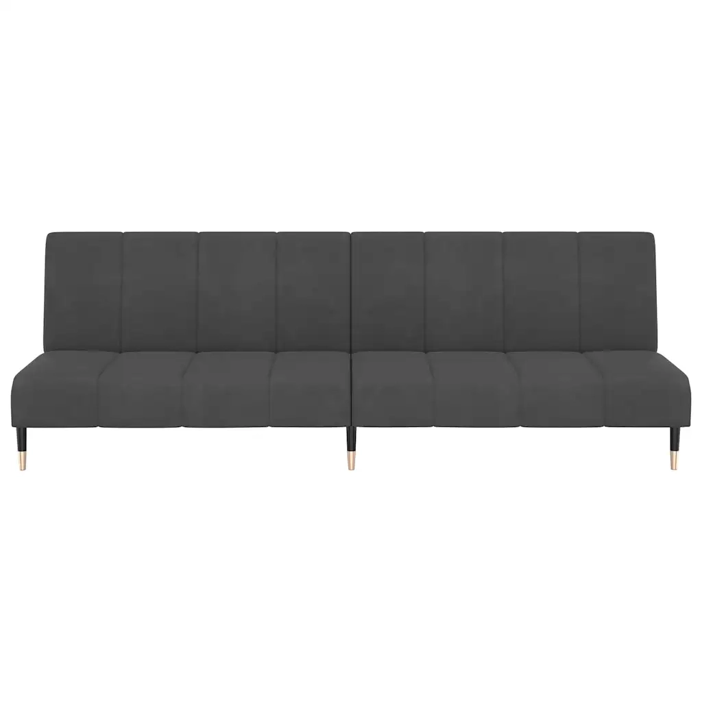 Divano letto | Sof¨¤ letto | Letto singolo a 2 Posti Grigio Scuro in Velluto