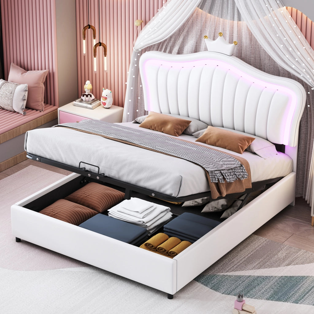 letto imbottito pu bianco 140 x 200 cm