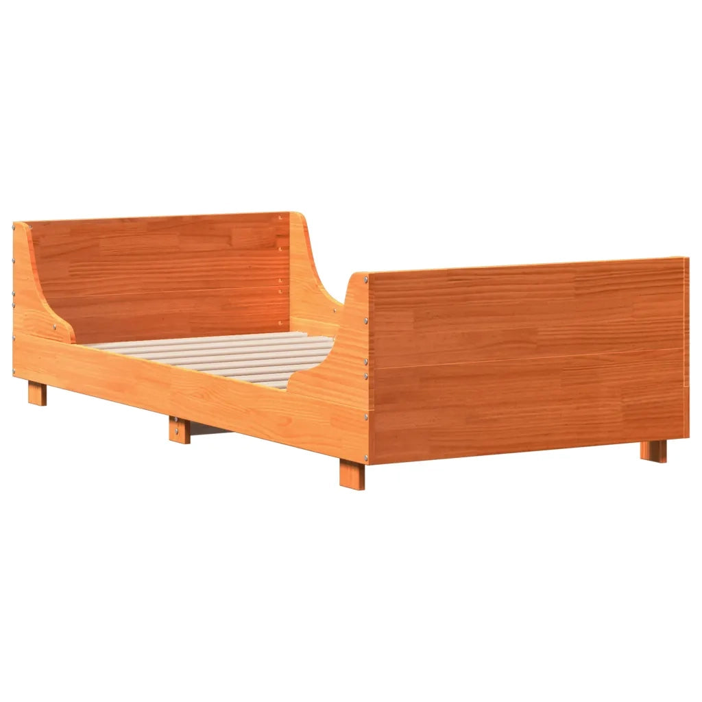 Letto senza Materasso-Struttura Letto Marrone Cera 90x200 cm Legno di Pino 719144