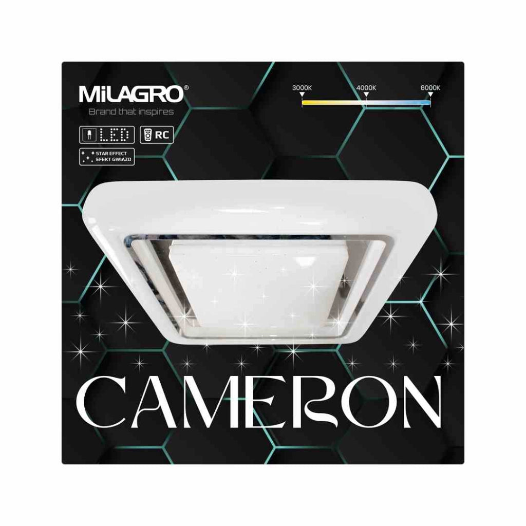 Plafoniera LED Milagro Cameron 38W 43cm cromata dimmer
