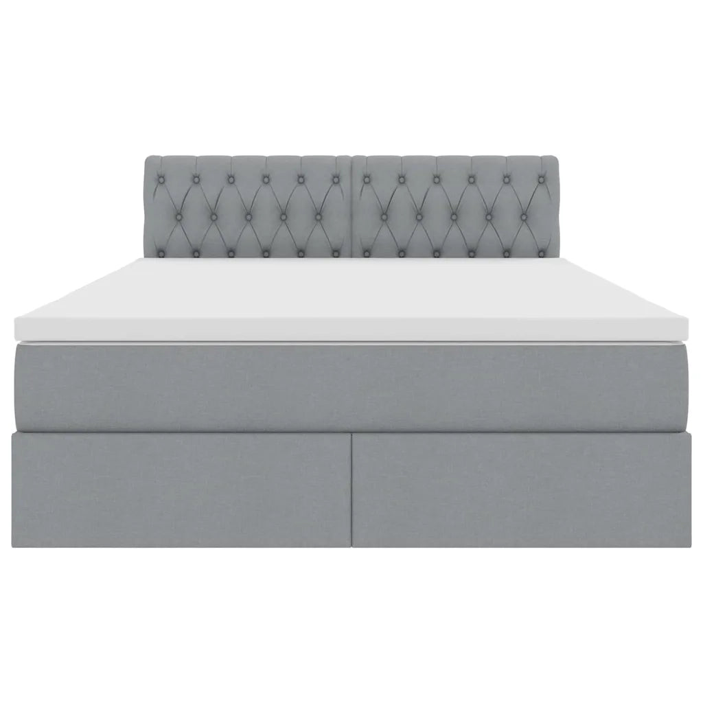 Letto con contenitore e materasso Grigio chiaro 140 x 190 cm