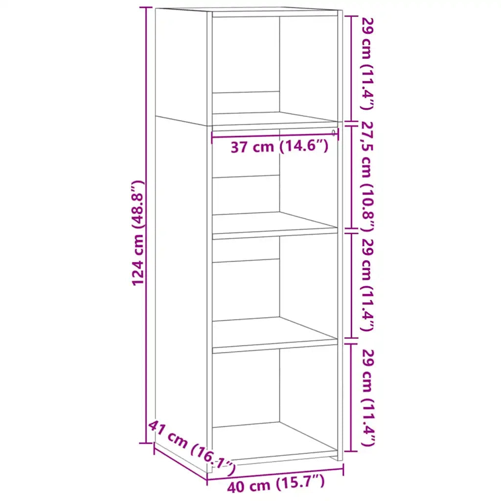 Credenza Bianca 40x41x124 cm in Legno Multistrato 846383