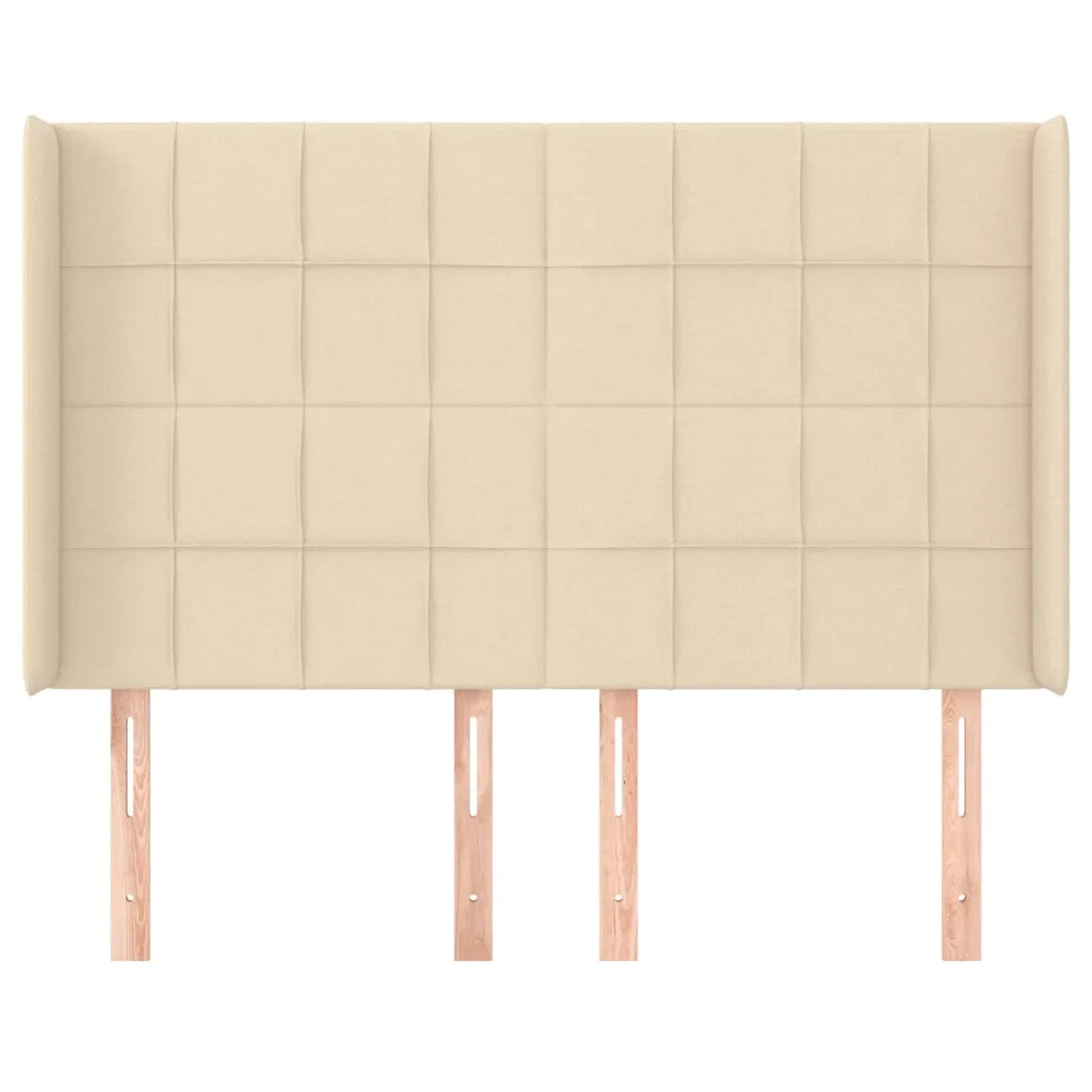 Testiera | Testata ad Orecchio Crema 147x16x118/128 cm in Tessuto