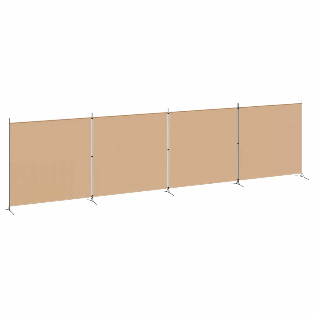Paravento a 4 Pannelli Beige 698 x 180 cm Tessuto 42039233
