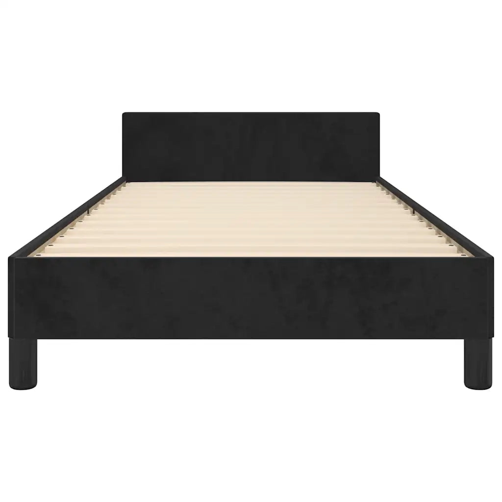 Giroletto con Testiera senza Materasso Nero 80x200 cm Velluto 347539