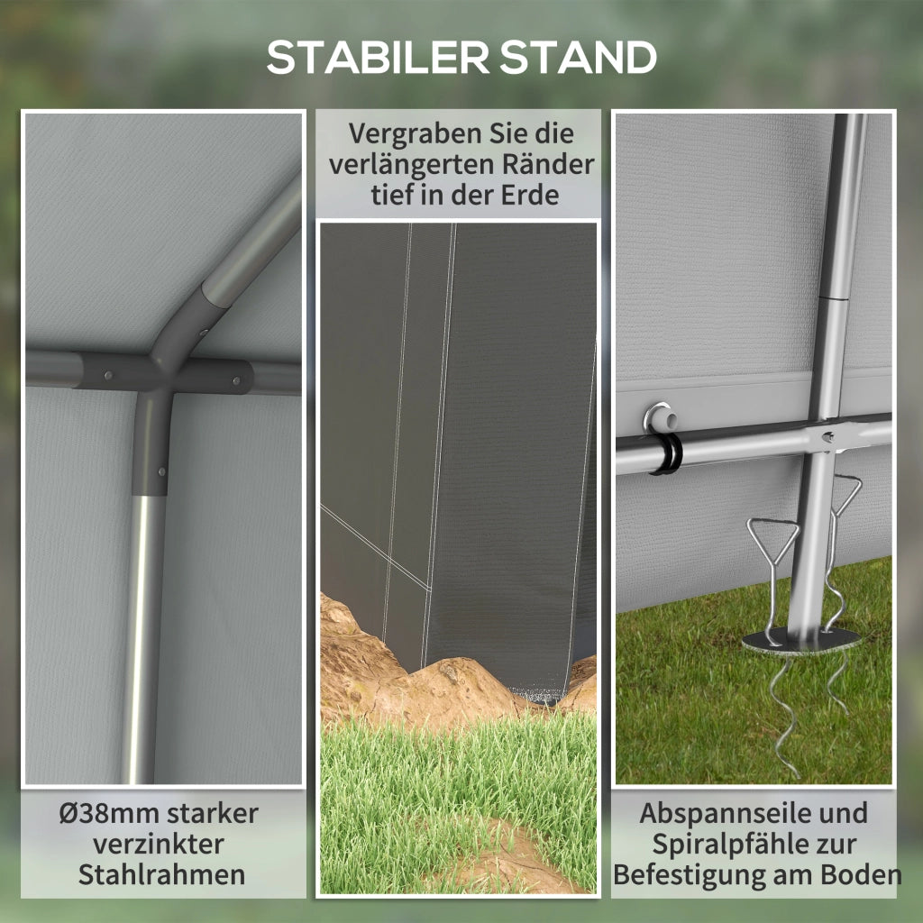 Tenda Garage 3x3 m ¨C zephmum ¨C Dark Grey con Rolltuer e Finestra di Ventilazione