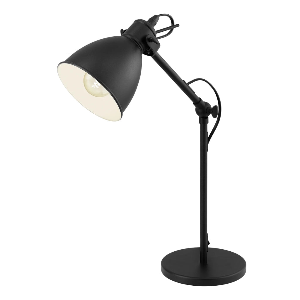 Lampada Da Tavolo Vintage Priddy Acciaio Nero 1 Luce E27