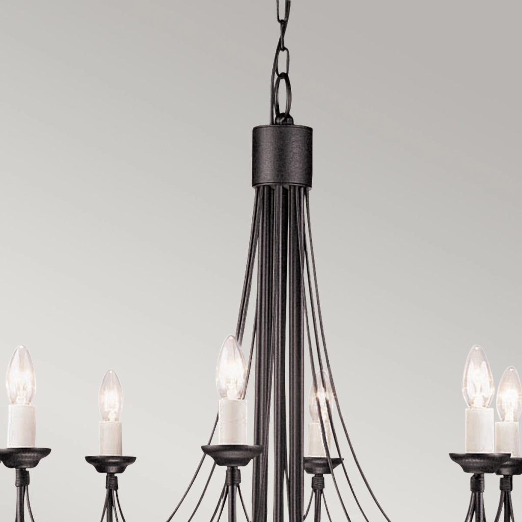 Lampadario gotico nero Carisbrooke 8xE14 60W Elstead