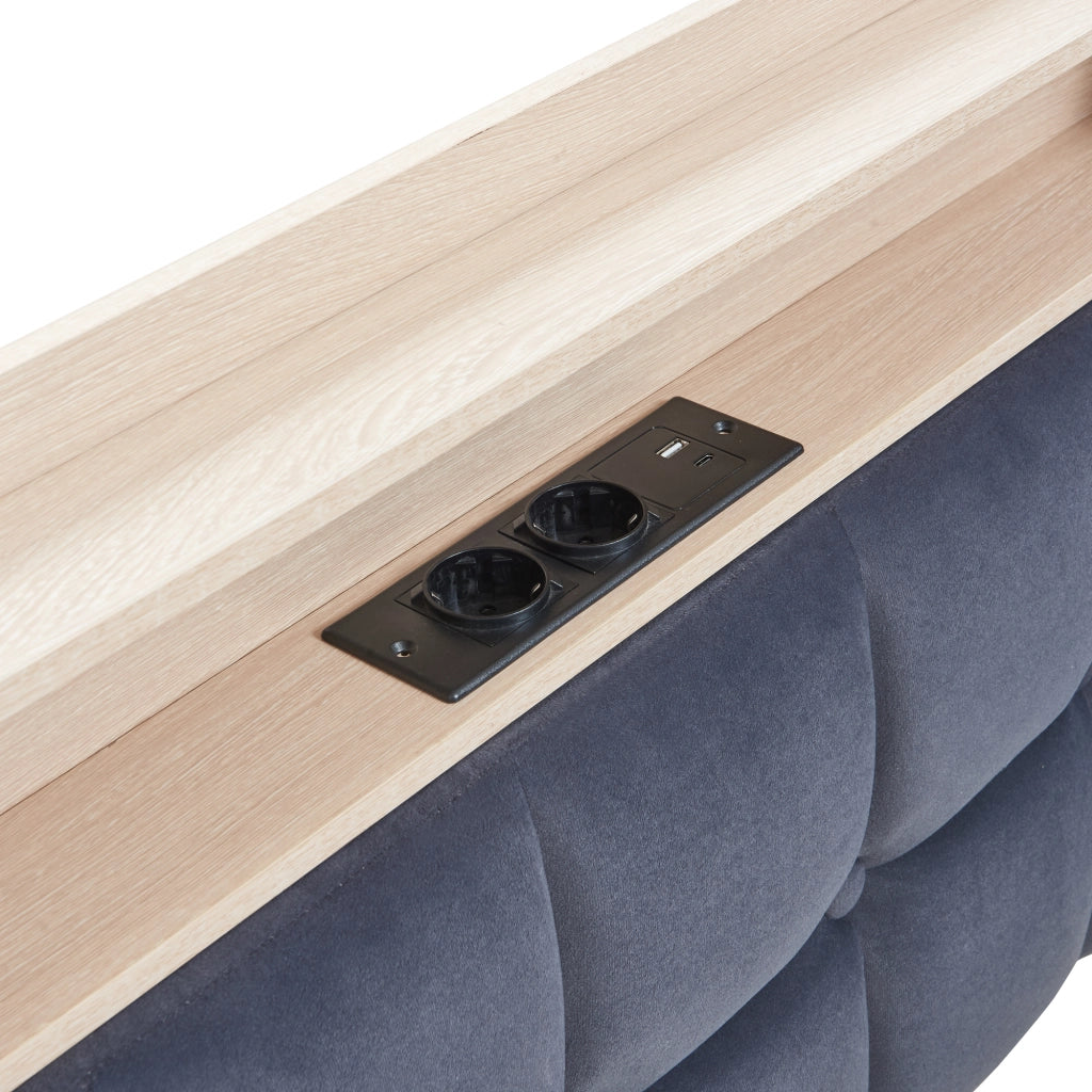Letto sofa imbottito tessuto 90x200 cm
