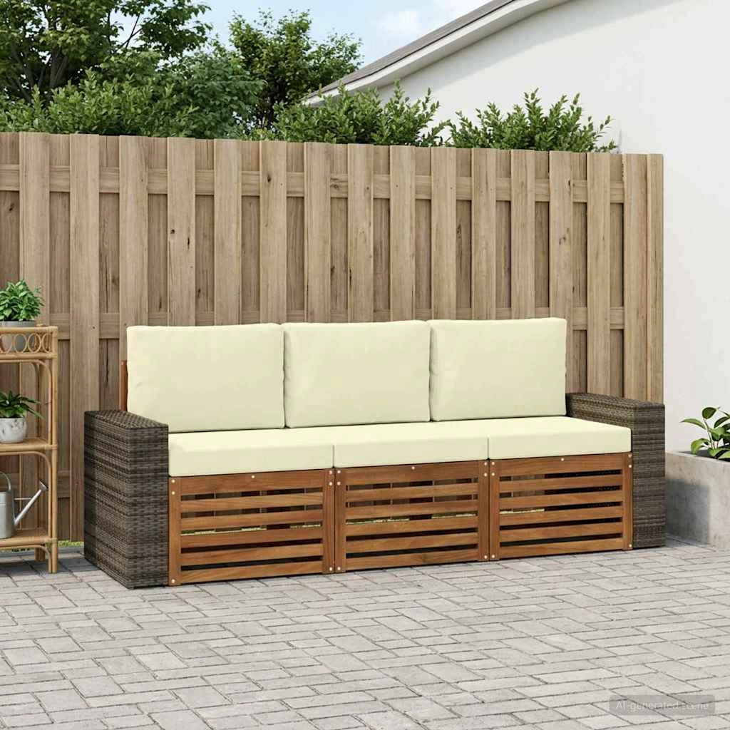 Set divani 3 pz Legno di Acacia Massello 3383976