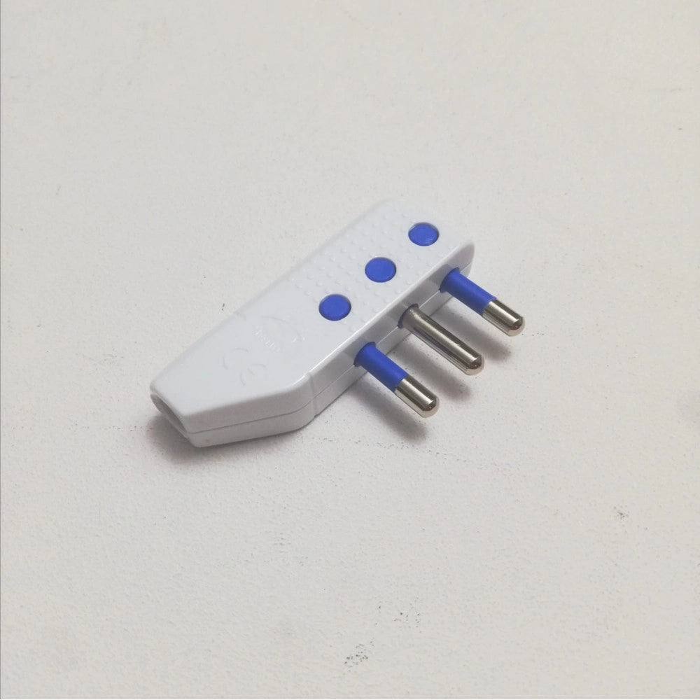 Spina volante mobile ad angolo bianca 2p+t 16a 250v