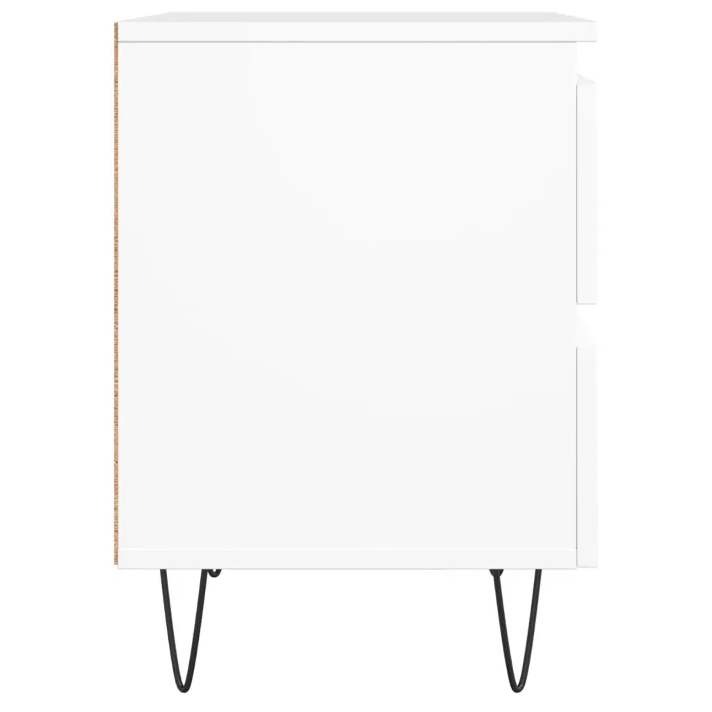 Comodino Bianco 40x35x50 cm in Legno Multistrato 826876