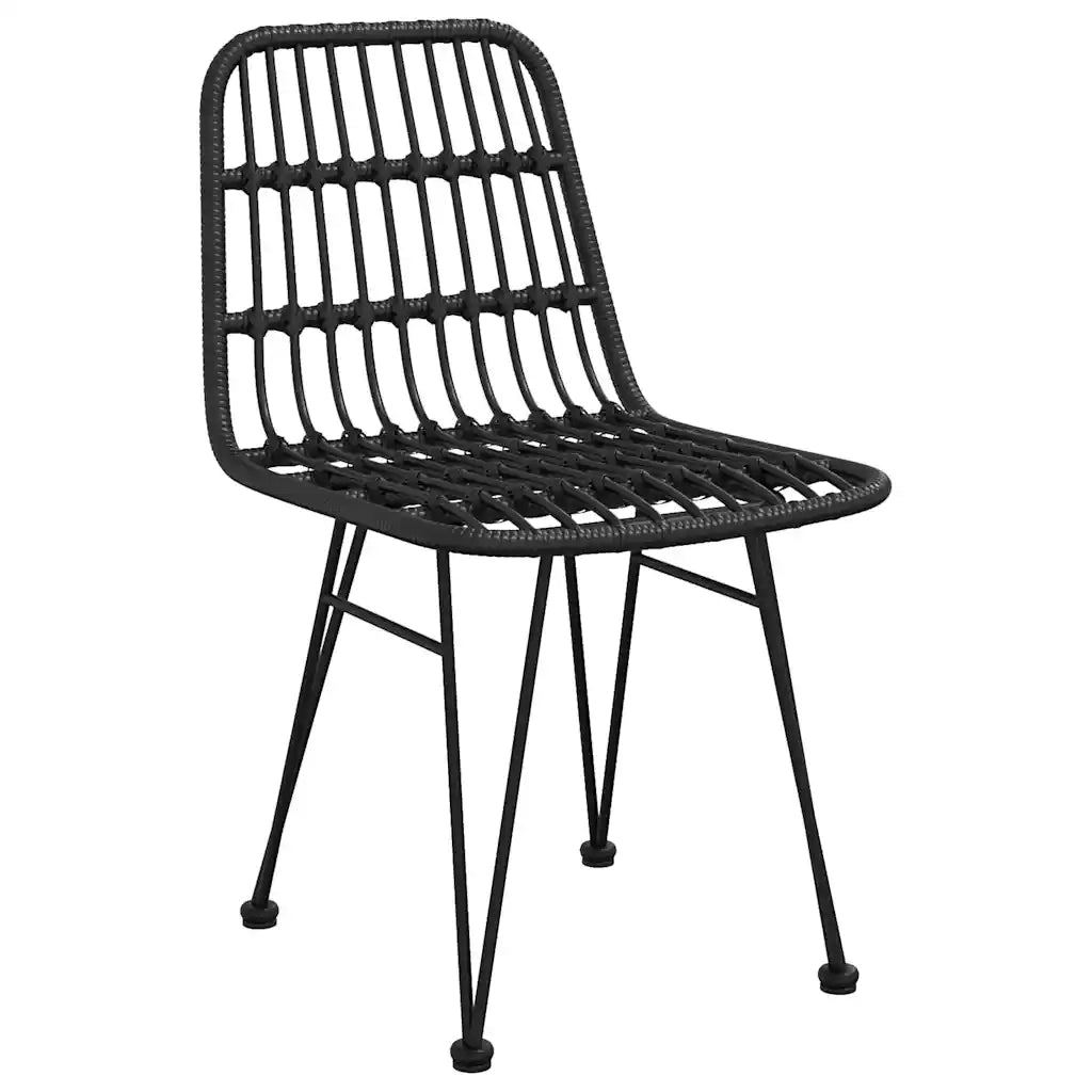 Set da Pranzo da Giardino 5 pz Nero in Polyrattan 3157896