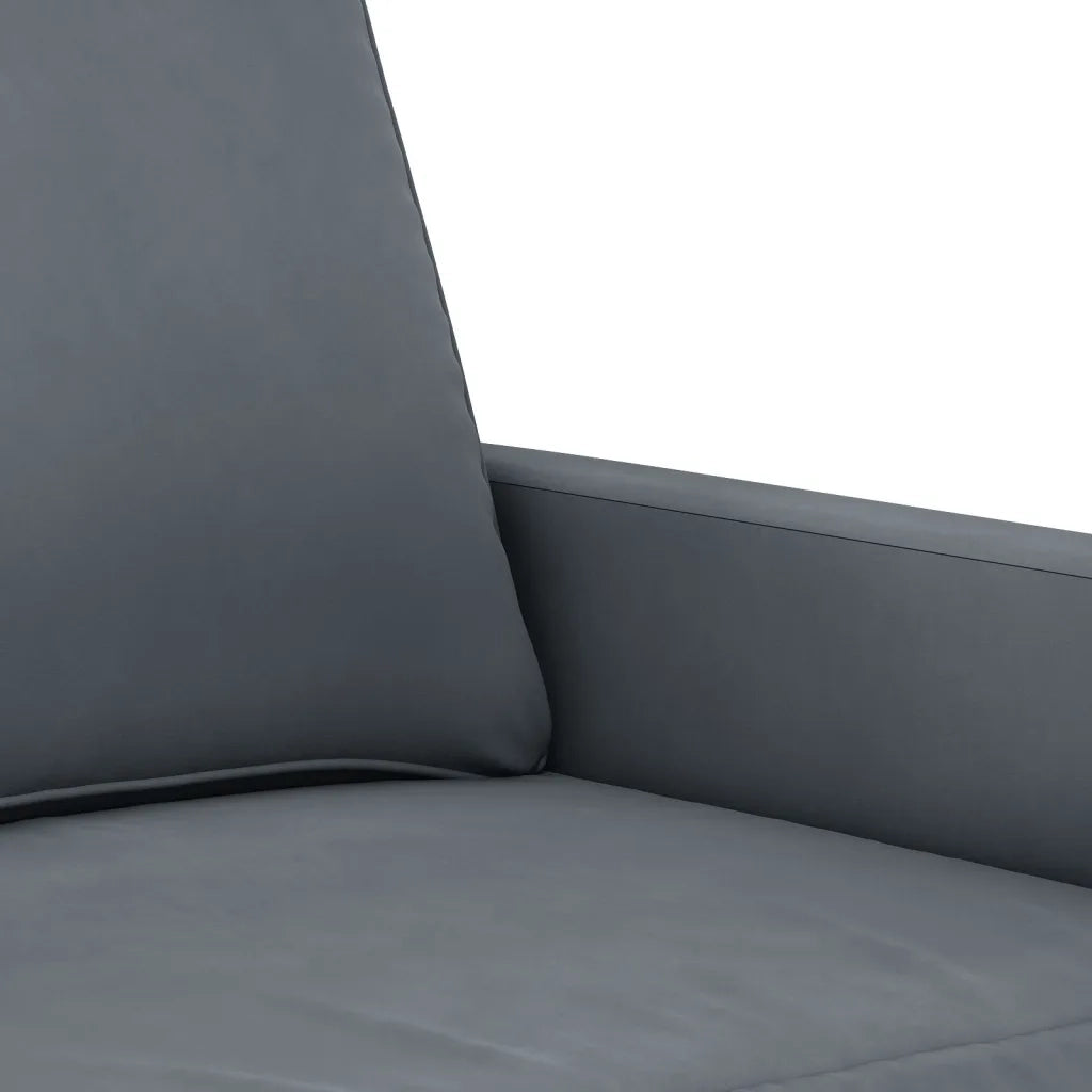Set di Divani 3 pz con Cuscini Grigio Scuro in Velluto