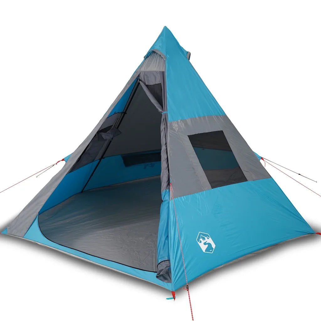 Tenda da Campeggio Tipi per 7 Persone-Tenda per Famiglie Blu Impermeabile