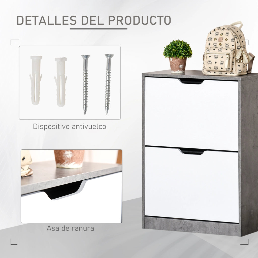 Scarpiera con Cassetti e Ripiani Aggiustabili ¨C Minimal ¨C Grigio 62.5x26x81 cm