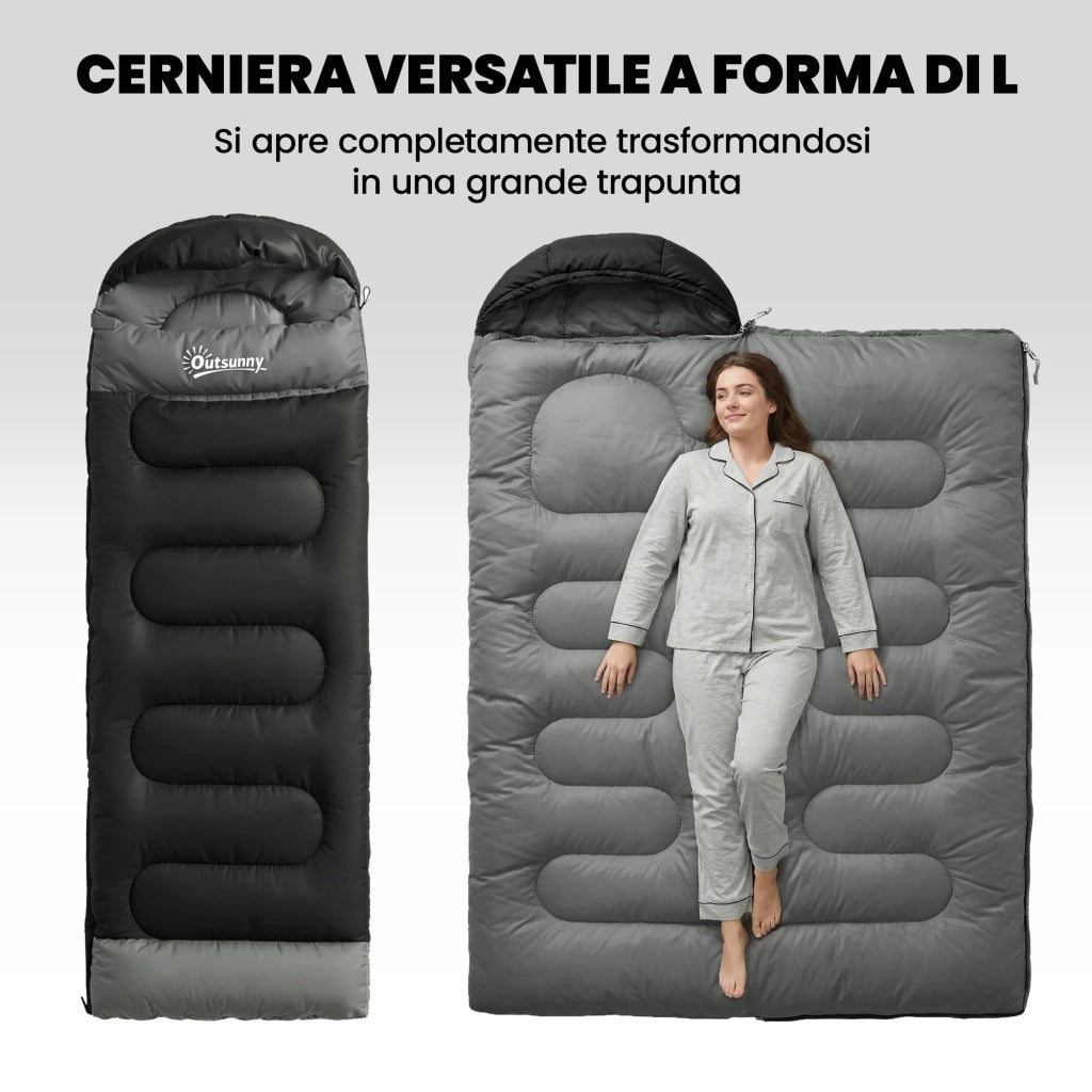Sacco a Pelo Adulti Leggero Compatto ¨C Xylo ¨C Nero