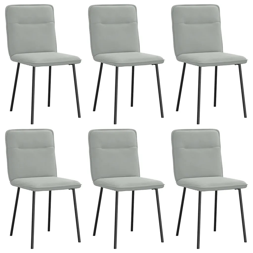 Sedie da Pranzo 6 pz Grigio Chiaro in Velluto 3315579