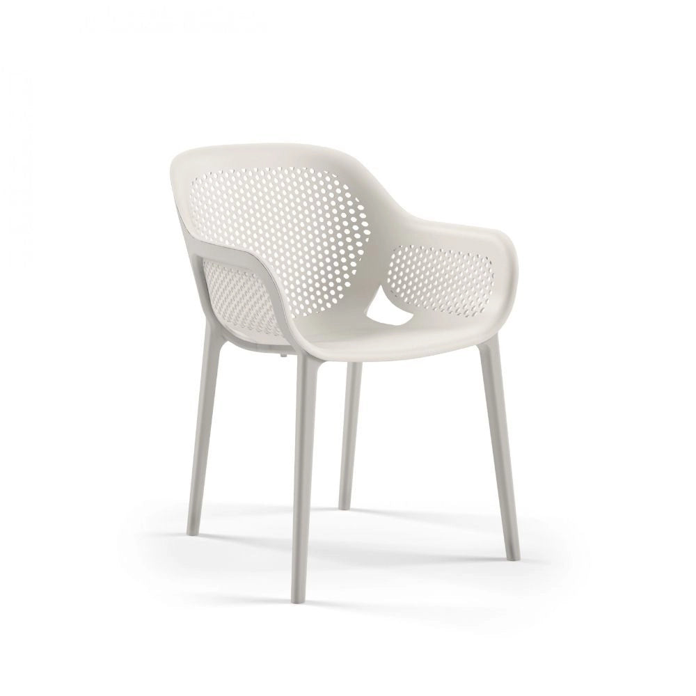 Set 4 Poltrone in polipropilene design Atra colore grigio bianco