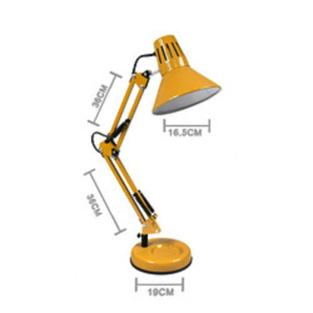 Trade Shop - Lampada Da Scrivania Con Braccio Snodabile Attacco E27 Luce Tavolo Per Ufficio - Giallo