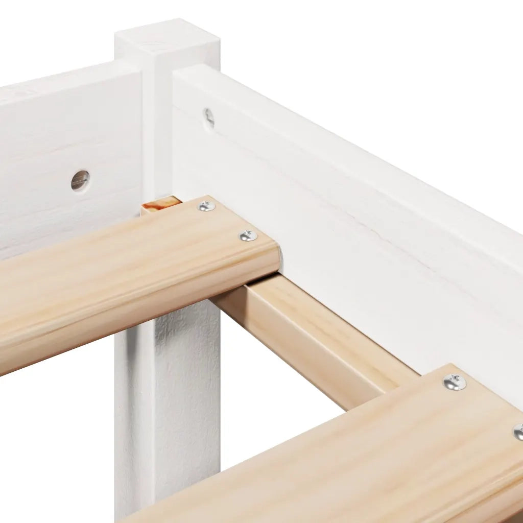 Letto senza Materasso-Struttura Letto Bianco 150x200 cm Legno Massello di Pino 799023