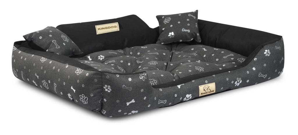 AIO FACTORY 100x75 cm KINGDOG Cuccia per cani impermeabile personalizzabile Silver Bones