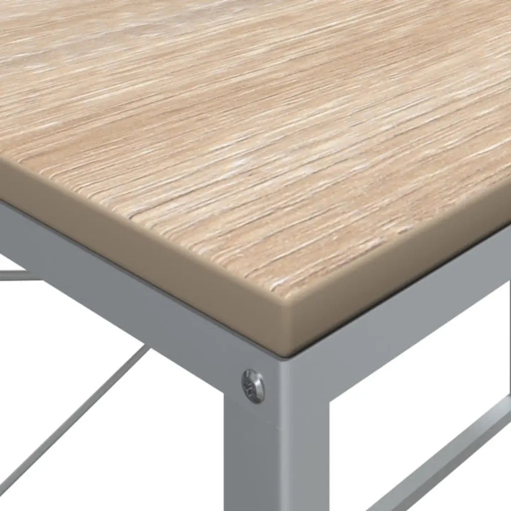 Scrivania Computer Bianca e Rovere 110x60x70 Legno Multistrato 30210
