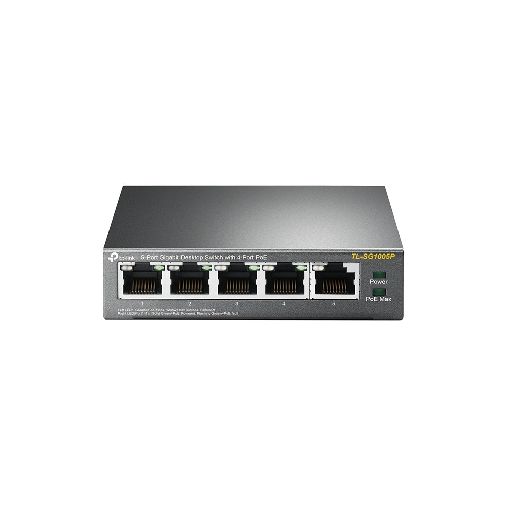 Switch 5p gigabit di cui 4p poe 56w poe power supply - TL-SG1005P