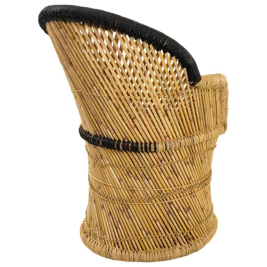 Poltrona in bambù con braccioli marroni 63x46x89h