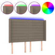 Testiera | Testata a LED Tortora 147x16x118/128 cm in Tessuto