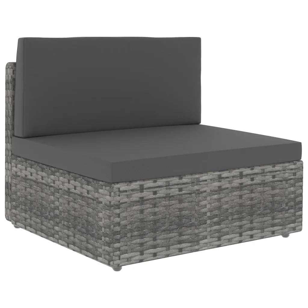 Divano Modulare a 2 Posti in Polyrattan Grigio 49523