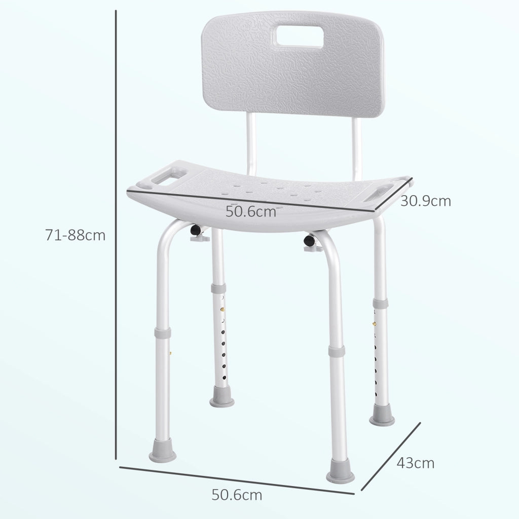 Sedia da Doccia per Bagno in Alluminio e Plastica ¨C Minimal ¨C Altezza Regolabile 71-88cm