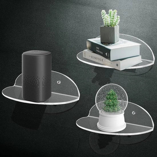 Pannelli da parete oscillanti 3 pezzi trasparente acrilico 14 cm con foro e viti per bagno camera da letto cucina soggiorno - Pannelli da parete miniaturizzati