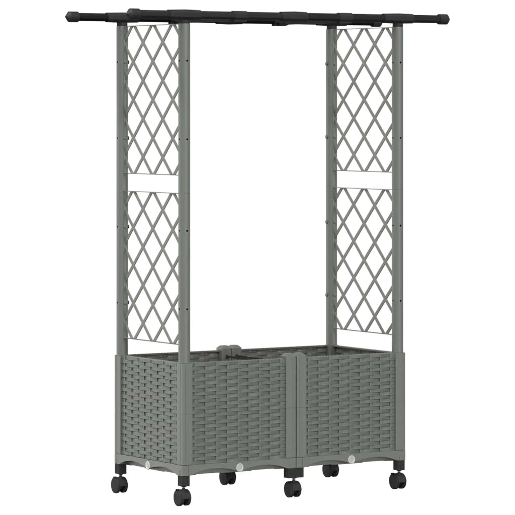 Letto Rialzato con Griglia e Tetto Grigio Chiaro PP 3423032