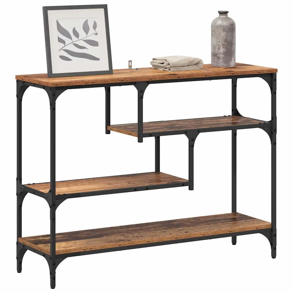 Tavolo consolle con lo scaffale Legno vecchio 100 x 30 x 75 cm 883540