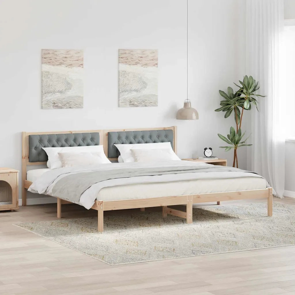 Letto matrimoniale | Letto per adulti | Struttura del letto Grigio chiaro 200 x 200 cm Pino massello