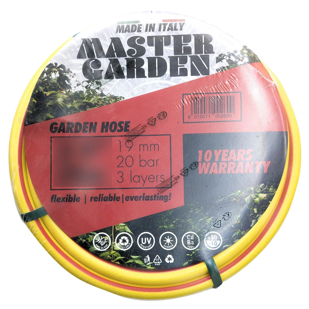 Tubo gomma giardino canna acqua 1/2 " x 25 mt  MADE IN ITALY  rinforzato irrigazione casa orto giardino cantiere.