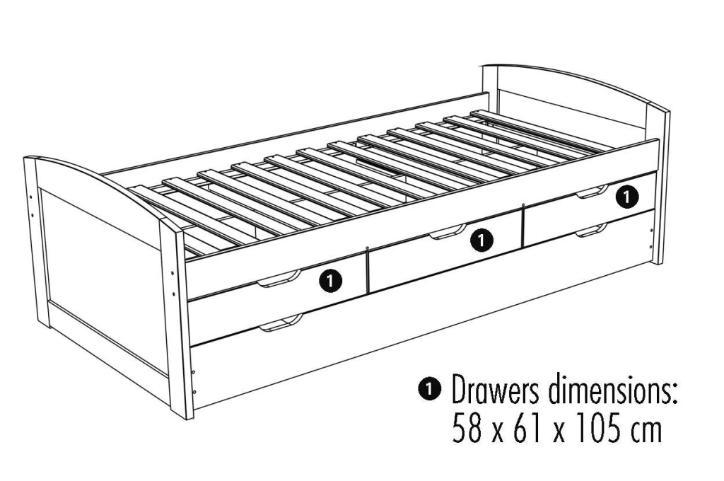 Spoltore, Letto Singolo Contenitore, Bianco